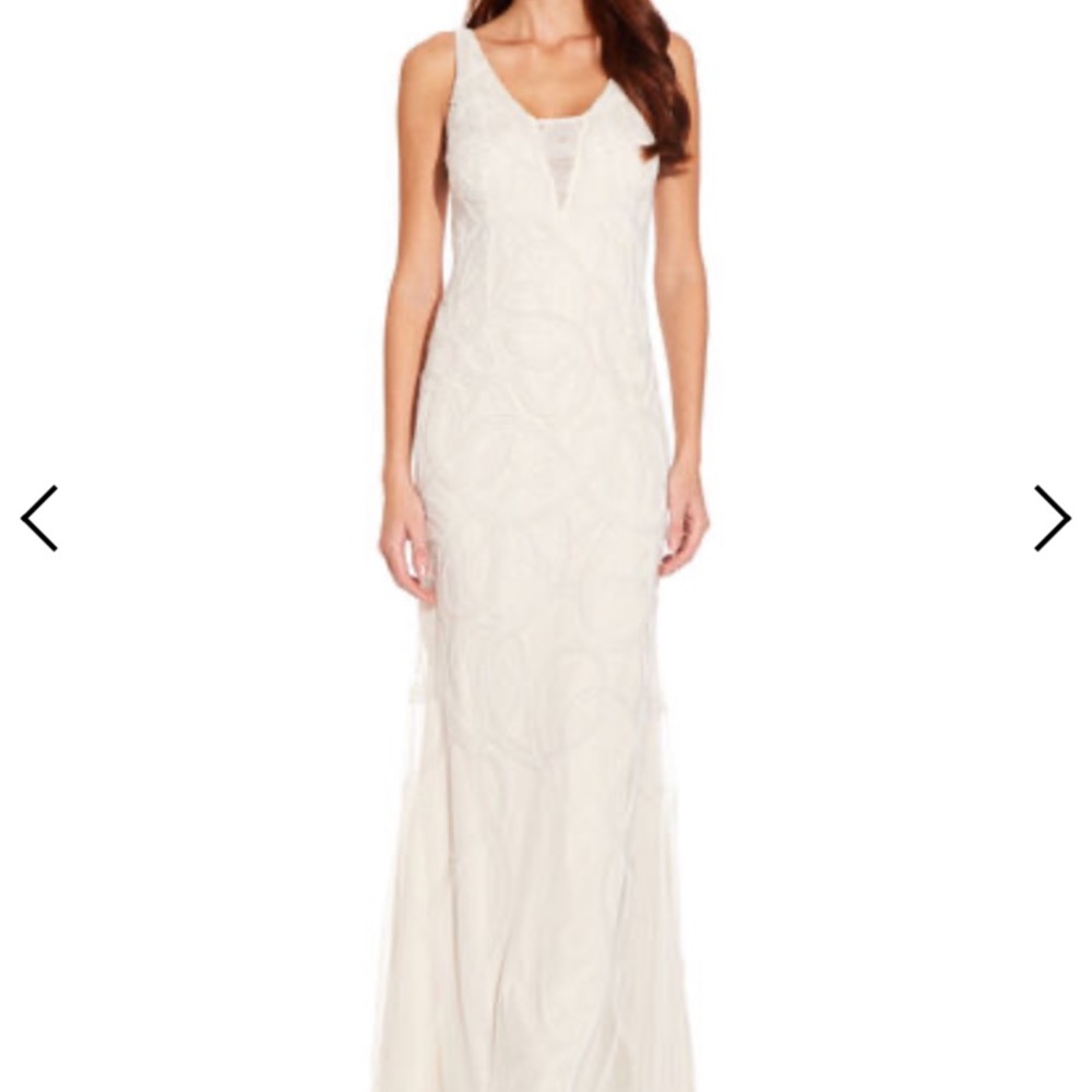 Sleeveless Art Deco Beaded Wedding Dress